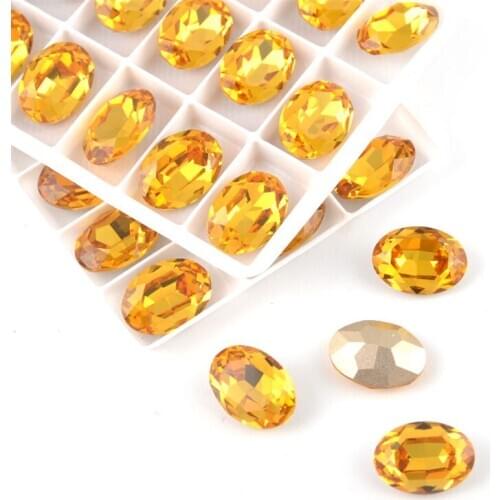 High Quality Cristal 13x18mm Oval fancy stone for DIY jewelry making glass witchcraft crystals element fabric Point back beads