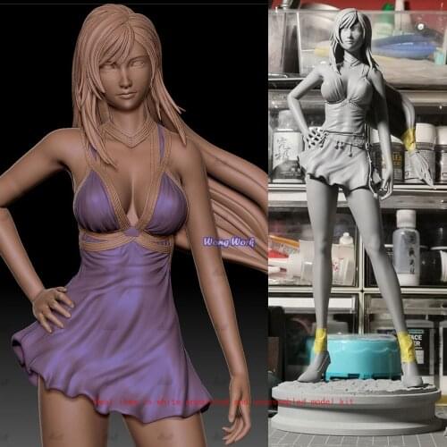 Wong Work Unpainted 1:6 Scale Tifa Dress Style 3D Printing Unassembled Garage Kits GK Model Kit Figure Statue