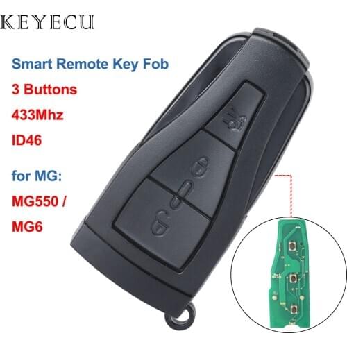 Keyecu Replacement Smart Remote Car Key Fob 3 Buttons 434MHZ with ID46 Chip for MG MG550 MG6