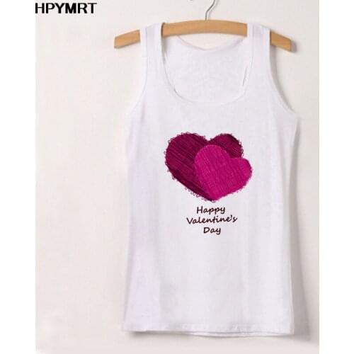 Happy valentines Day Tank Tops Women sleeveless O-Neck Vest Female Love Graphic Printed Top Summer Tee Shirt Girlfriend gift