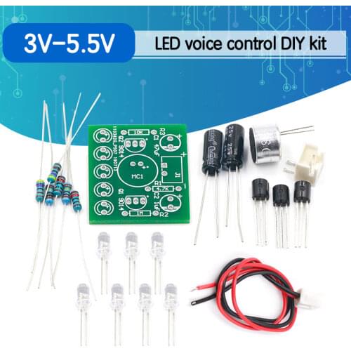 Sound Control LED Melody Lamp Electronic Production Kits Suite Voltage 3V-5.5V LED Sound Control DIY Kit FR-4 A Fiberglass Board
