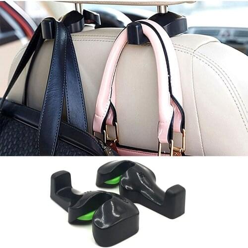 1 Pair Car Seat Bag Hook Headrest Hanger Holder for Coat Purse Bags 360 Degree Rotate Universal Auto Car Back Seat Hook Clips