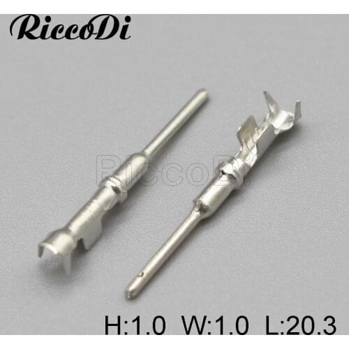 100 Pcs 1.0mm Elcetric Small Male DJ214B-1.0A DTM Pins Auto Insert Spring Round Male Terminal