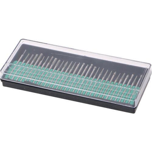 30pcs Burs Diamond Rotary Burr Bits Grinding Head Set For Dremel Carving Engraving Accessories Power Tool 2.35mm