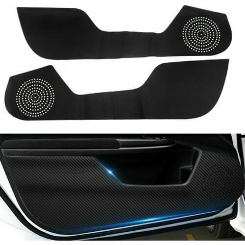 4pcs Carbon Fiber Leather Door Anti Kick Pad Protector Trim Film Cover For Honda Civic 2016-2019