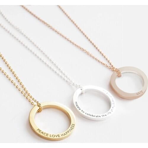 925 Sterling Silver Couple Necklace Personalized Custom Letter Simple Pendant Necklace Suitable for Gift for Lovers and Friend