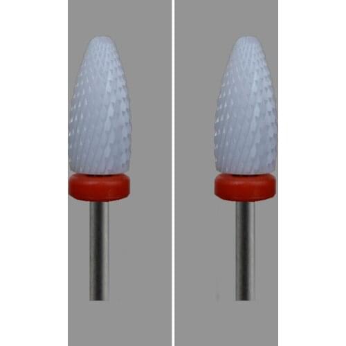 White -2PCS-Ceramic Nail Drill Bit - Flame Bit - (0043.060)