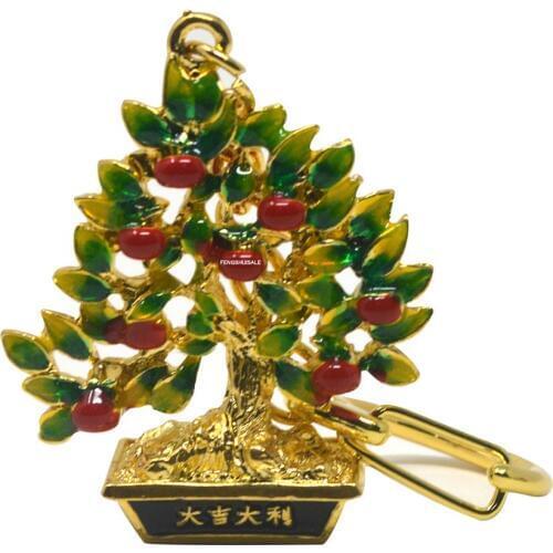 Fengshui Beleweled Lime Tree Keychain