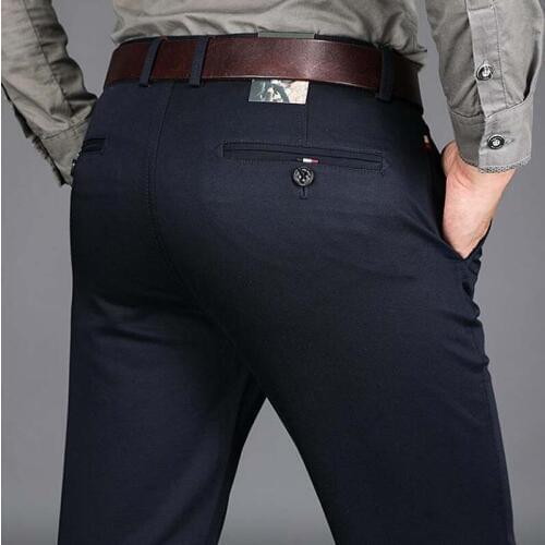 New Autumn Winter Men Long Pants Plus Size 44 Straight Pants Cotton Mens Casual Trousers Man Wear