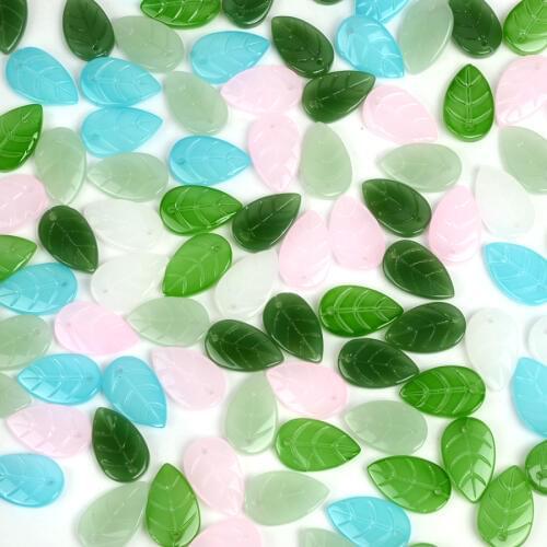 Retro Leaf Shape Crystal Czech Glass Beads Lampwork Beads for Jewelry Making DIY Earring Hair Ornaments Materials Bijoux