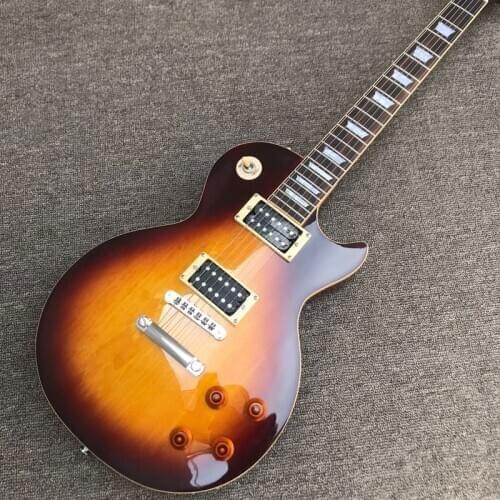 One piece Neck one piece body electric guitar in sunburst ,Upgrade Tune-o-Matic bridge guitar Free Delivery