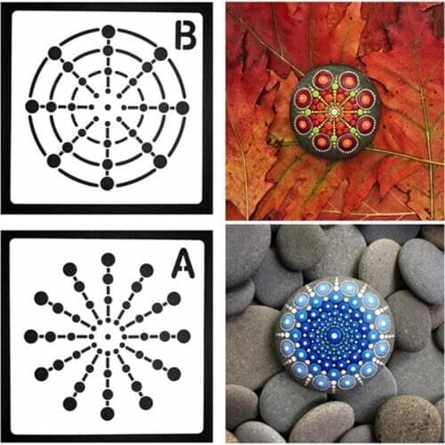 Cheerbows Mandala Dotting Template For Craft Mandala Stencils Hollow Painting Tools Rocks Fabric Stone Wall Art DIY Accessories