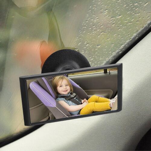 Baby Car Mirror 360° Rotating Adjustable Rearview Mirror Suction Cup Car Baby View Mirror Universal Auto Kids Safety Accessory
