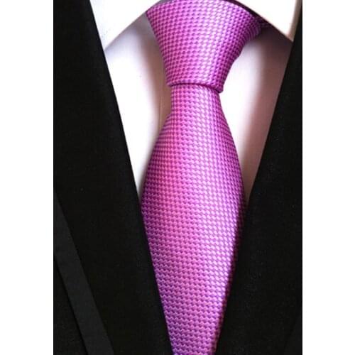 8cm Designer Grids Tie Purple Plaids Shinny Necktie for Stage Show