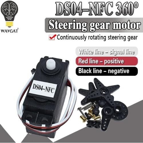 DS04-NFC servo 360-degree Continuous Rotation Servos DC Gear Motor Smart Car Robot Torsion 5.5kg/cm DC 4.8V-6V diy electronics