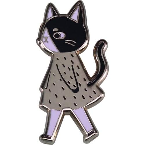 Elegant cat lady badge funny hat jackets art decor