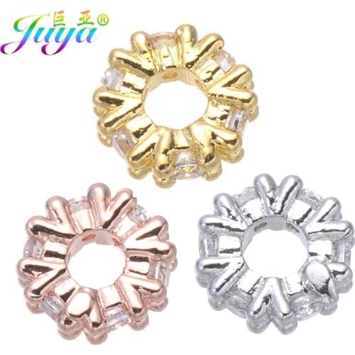 DIY Jewelry Findings Gold/Rose Gold Metal Snowflake Spacer Beads Accessories For Women Beadwork Beading Jewelry Making