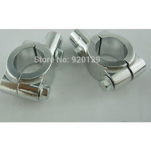 7/8 Chrome Motorcycle Handle Bar Mirror Mount Holder Clamp Adaptor 10MM Handlebar Universal