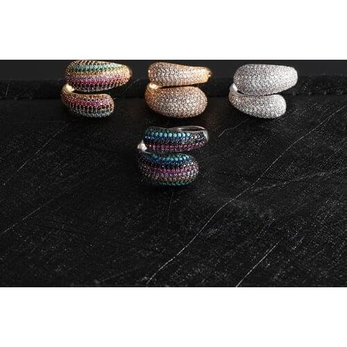 Funmode Beauty Multicolor AAA Cubic Zircon Party Rings For Women Finger Ring Jewelry Accessories Wholesale FR148