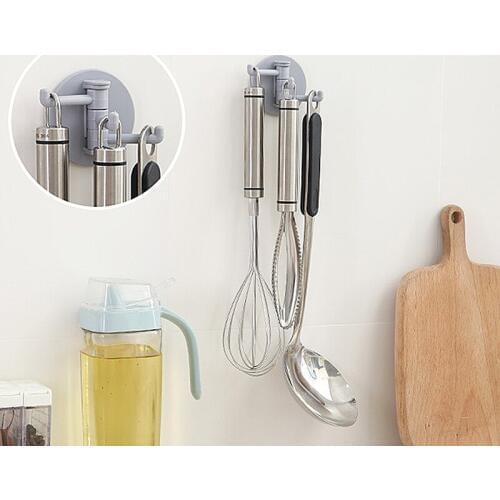 Creative Seamless Adhesive Paste Branch Rotating Hook Kitchen Bathroom Multi-Purpose Wall Hook Convenient Practical Tools cocina