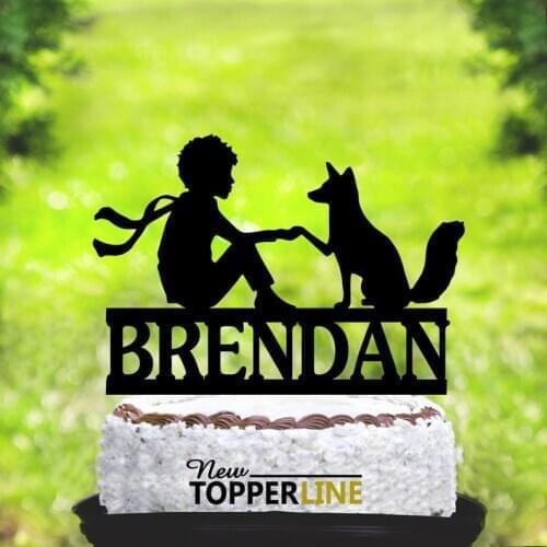 Little boy and his fox,decorations birthday cake topper