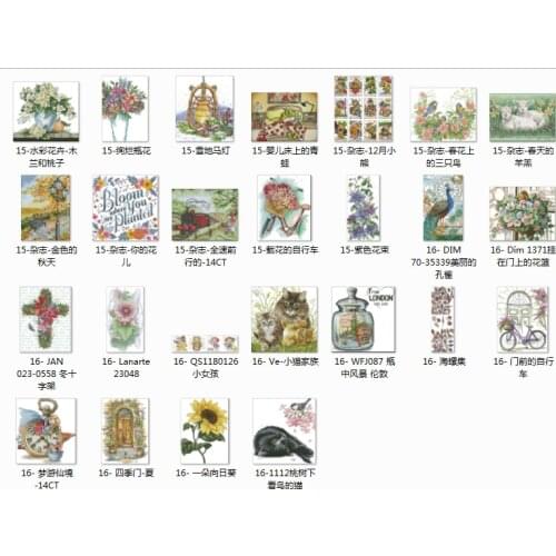 Top selling 12.99usd flowers 5 Counted Cross Stitch 11CT 14CT 18CT DIY Chinese Cross Stitch Kits Embroidery Needlework Sets