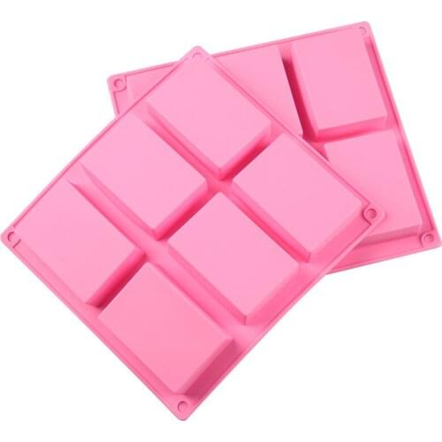 New Silicone Pudding Candy Mold 6 Cavity Square Silicone Mold Supplies Craft Soap Soap Mould Decorating Handmade Candle Mold