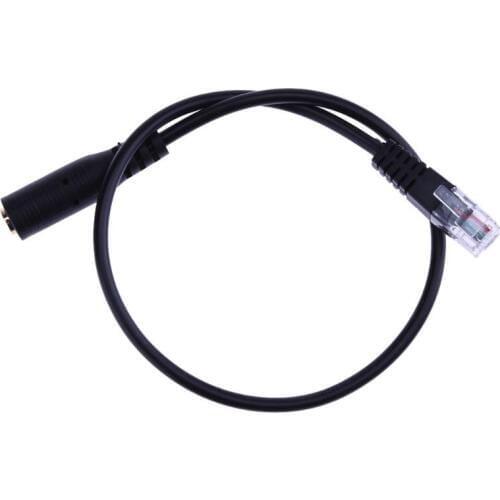 New Black 3.5mm Headset Earphone Audio Cable Female to RJ9 Jack Adapter Convertor PC Headset Telephone