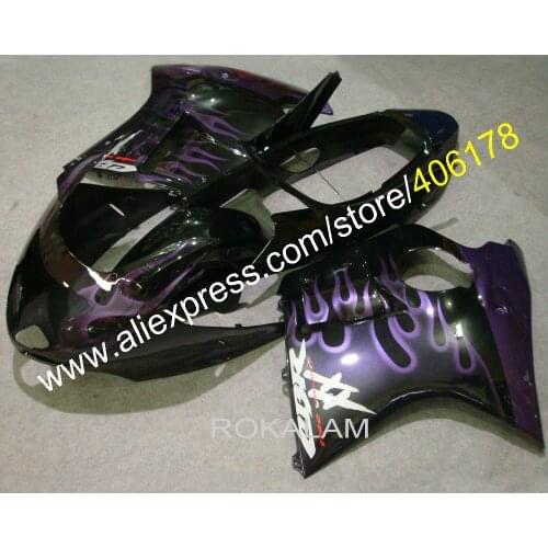 For Honda CBR1100XX Blackbird 1996-2007 Purple Flame Motorcycle Fairings 1996 1997 1998 1999 Body (Injection Molding)