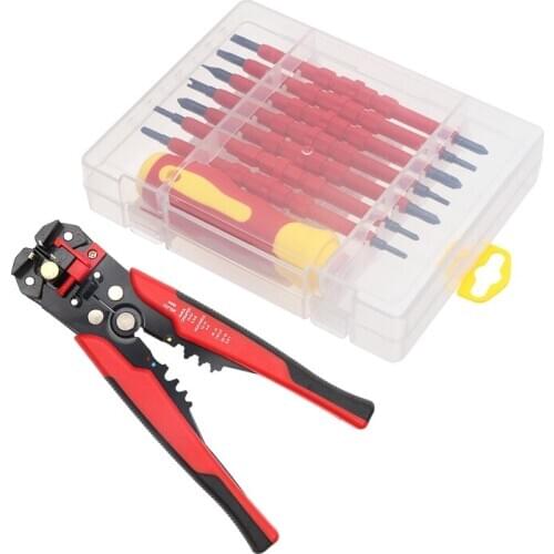 Crimping Wire Stripper Tubular Pliers Insulated Screwdriver Set Screw Driver Bit
