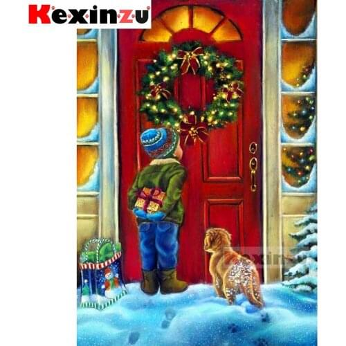 Full 5d Square/Round Diamond Painting-Christmas gate-Diamond Embroidery kit Cross Stitch Mosaic Full Picture Rhinestone Decor Y6