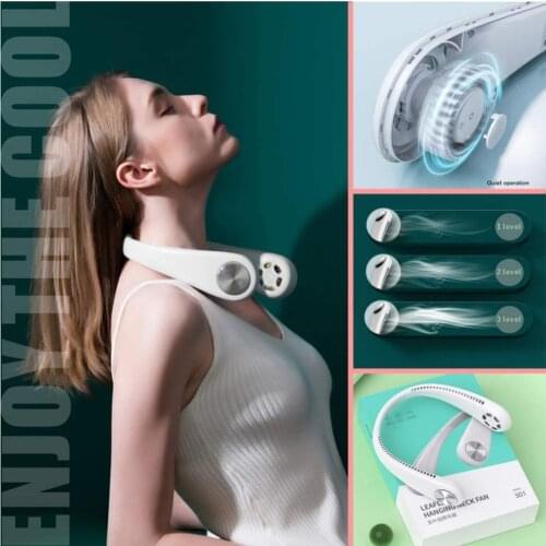 Mini USB Portable Fan Neck With Rechargeable Battery Ultra quiet wind Wearable Fan handheld Air Cooler Conditioner Outdoor