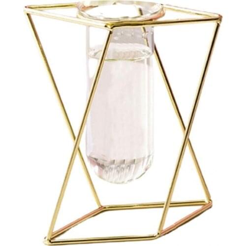 Electroplating Process Beautiful Decorative Geometric Shape Flower Planter Vase for Hotel