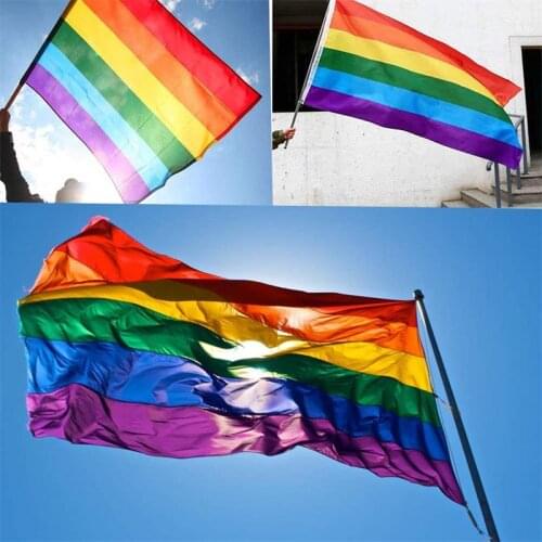 Rainbow Flag 60x90cm/90x150cm Durable Polyester Gay Pride Flag LGBT Equal Rights Pennants Affirmative Movement Flags