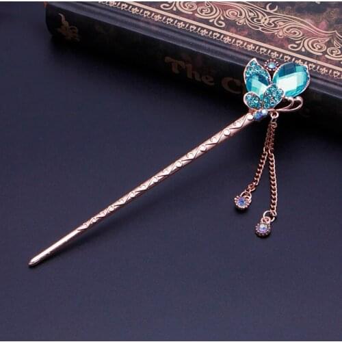 40GB Various Fashion Women Elegant Bobby Pin Colorful Hairpin Rhinestone Hair Stick