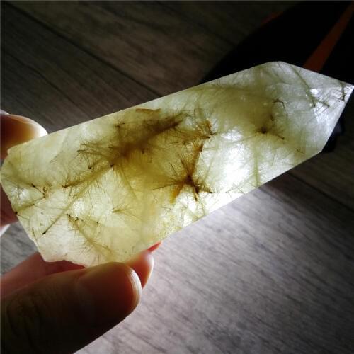 RARE Rutilated Quartz Wand Hair Crystal Tower Clear Quartz w Rutile Chakra Healing Meditationi Point Home Decor. Gift Present