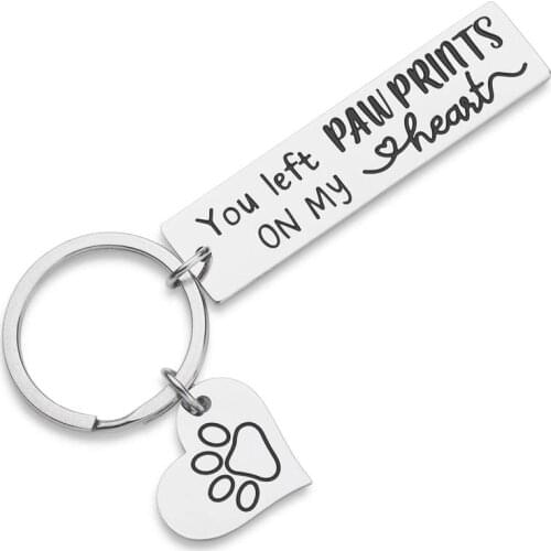 Silver With Hearts Dog Tag Memorial Gift Jewelry Loss Of Pet Dog Cat Made Memorial Pet Dog Cat Diy Crafts You Left Paw Prints