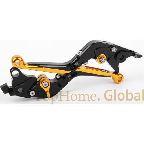 Foldable Extendable Brake Clutch Levers For BMW S1000R (w and w/o CC) 2014-2016 Black&Gold 2015