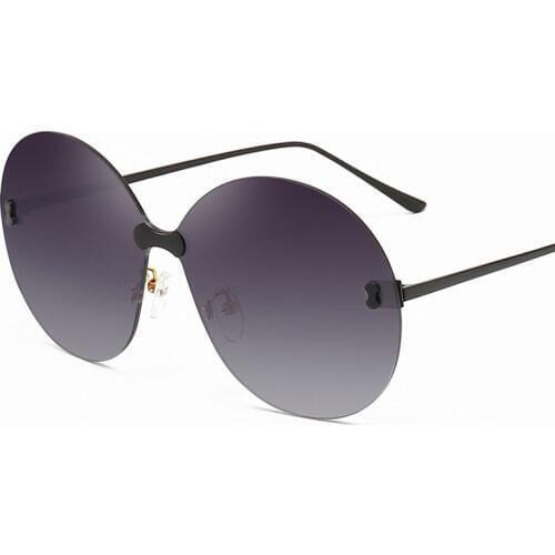 Retro frameless oval sunglasses women 2019 luxury Male brand designer vintage Black oversized frame female sunglasses shades NX