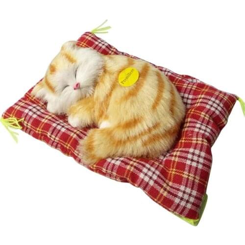 Sleeping Cats Plush Stuffed Toy Press Simulation Sound Animal Cute Doll Kids Gift