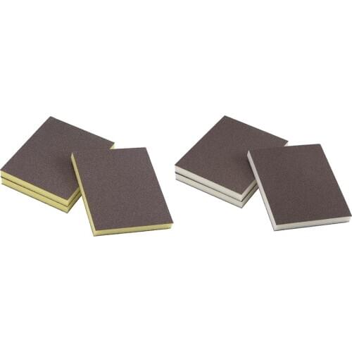 Uxcell 3pcs Sanding Sponge Sanding Block Pad 4.7inch X 3.9inch X 0.4inch Brown for wood paint metal kitchen plastic drywall