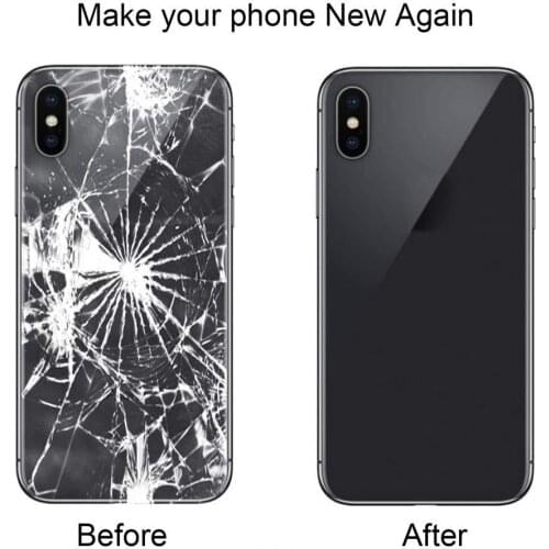 Top Quality Back Glass Housing Battery Cover Replacement with Pre-installed Adhesive Repair Tools for iPhone X 5.8 Inch All