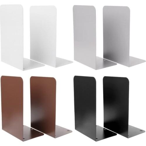 1Pair Metal Bookends Desktop Office Home Book Shelf Storage Organization Notebooks Holder Wholesale Drop Ship