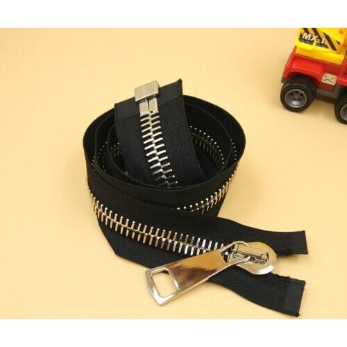15# High Quality Metal Zipper 70/85/100cm Silver Teeth Open End For High Grade Jaket Dress Overcoat Bags Accessories