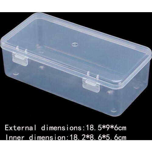 18.5*9*6cm Transparent White Pills Jewelry Nail Art Storage Case Tool Parts Portable With Cover Small Storage Box