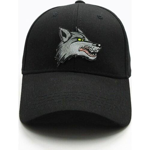 2021 Wolf Animal Embroidery Cotton Baseball Cap Hip-hop Adjustable Snapback Hats for Men and Women 301