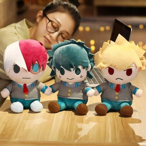 25CM Lovely Anime Dolls Bakugou Katsuki Todoroki Shoto Midoriya Izuku Bolster Plush Boku No Hero Academia Plushie Stuffed Toys