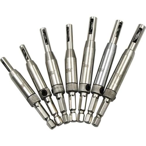 4PCS/Set Hinge Bits - 5/64", 7/64", 9/64", 11/64'', Spring Loaded Self Centering Hinge Drill Bits for Door Cabinet Woodworking