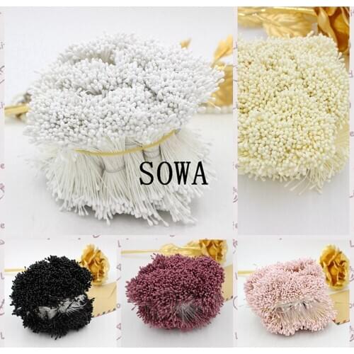 4200pcs 3"length 1.5mm Color Matte Stamen Double heads Strong Stem Flower Cake Stamens For Wedding Decoration