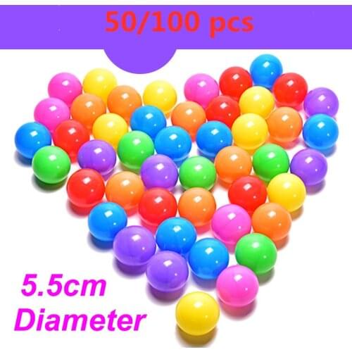 50/100 pcs/lot Water Pool Ocean Wave Ball Dia 5.5cm Eco-Friendly Colorful Ball Soft Plastic Ocean Ball Funny Baby Kid Swim Pit T